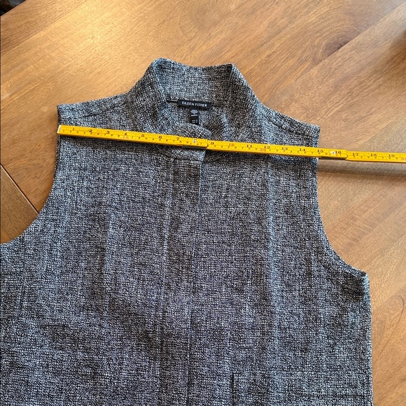 Eileen Fisher Stand Collar Stretch Organic Cotton Tweed Vest, M, EUC - Picture 8 of 10
